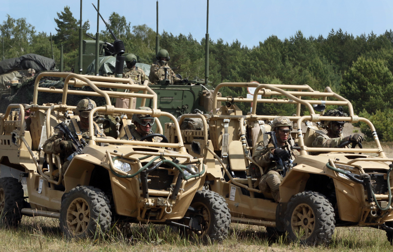 Polaris MRZR vehicles in Poland, 2016.